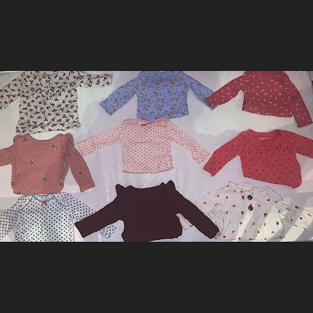 0-3 Months, All long sleeve onesies bundle